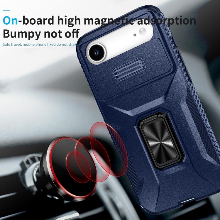 For iPhone Air Sliding Camshield Holder Phone Case(Blue) - iPhone Air Cases by buy2fix | Online Shopping UK | buy2fix