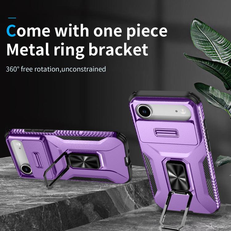 For iPhone Air Sliding Camshield Holder Phone Case(Purple) - iPhone Air Cases by buy2fix | Online Shopping UK | buy2fix