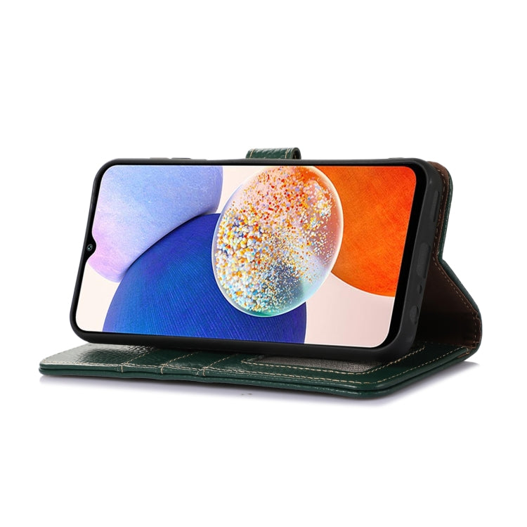 For Motorola Moto G75 5G Genuine Leather Litchi Texture RFID Leather Phone Case(Green) - Motorola Cases by buy2fix | Online Shopping UK | buy2fix