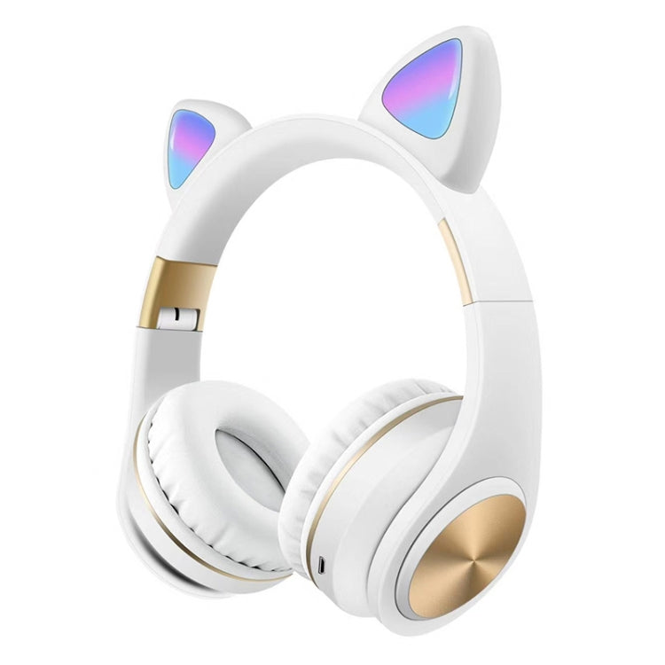 Cat Ears Bluetooth Wireless Headphones Gaming Headset with Light(White) - Headset & Headphone by buy2fix | Online Shopping UK | buy2fix