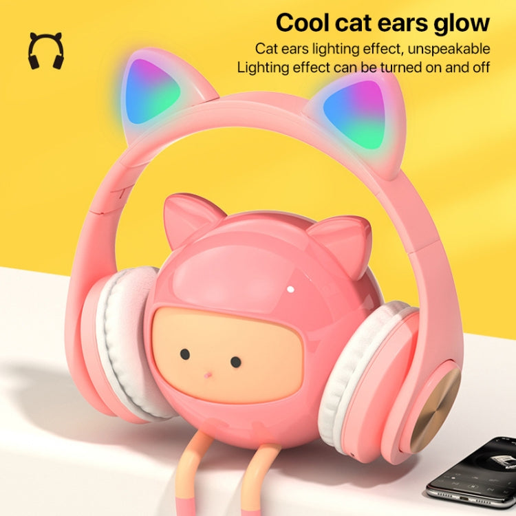 Cat Ears Bluetooth Wireless Headphones Gaming Headset with Light(Gold) - Headset & Headphone by buy2fix | Online Shopping UK | buy2fix