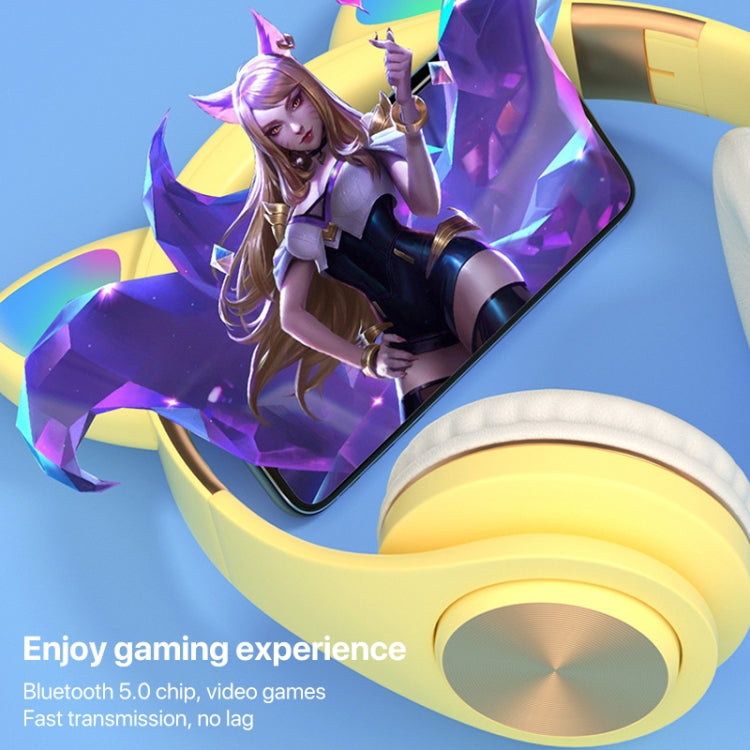 Cat Ears Bluetooth Wireless Headphones Gaming Headset with Light(Gold) - Headset & Headphone by buy2fix | Online Shopping UK | buy2fix