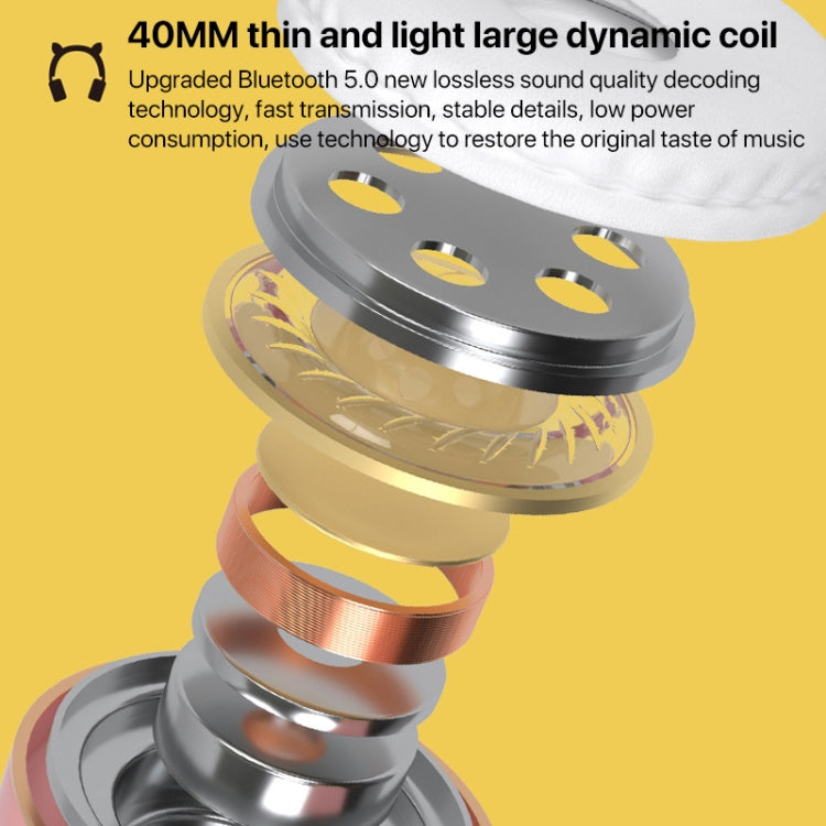 Cat Ears Bluetooth Wireless Headphones Gaming Headset with Light(Green) - Headset & Headphone by buy2fix | Online Shopping UK | buy2fix