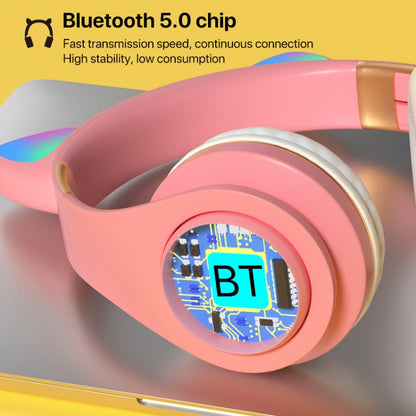 Cat Ears Bluetooth Wireless Headphones Gaming Headset with Light(White) - Headset & Headphone by buy2fix | Online Shopping UK | buy2fix