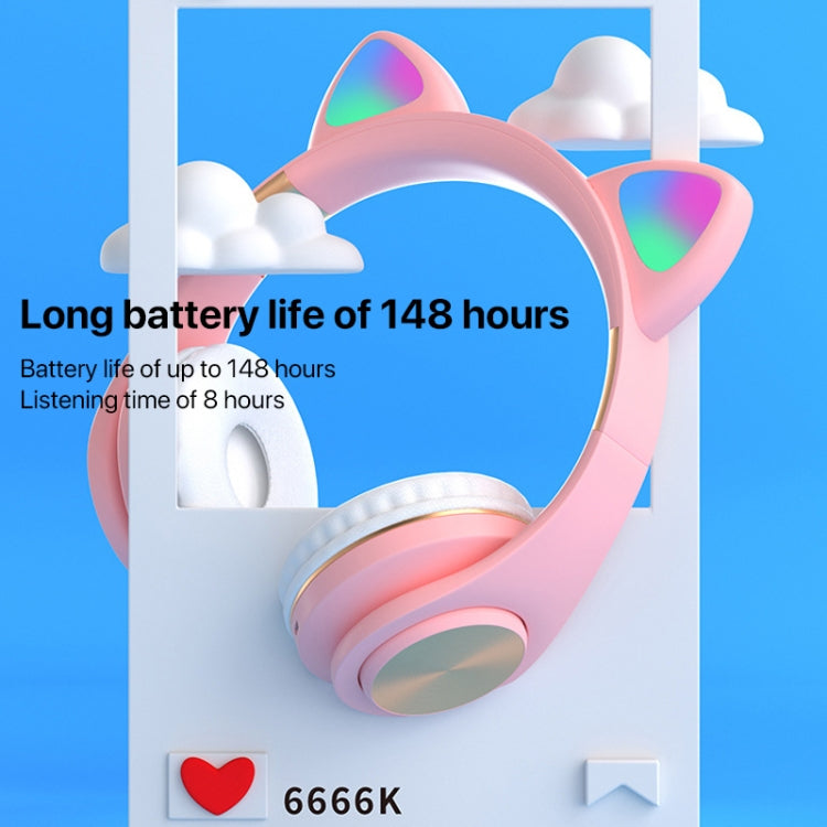 Cat Ears Bluetooth Wireless Headphones Gaming Headset with Light(Gold) - Headset & Headphone by buy2fix | Online Shopping UK | buy2fix