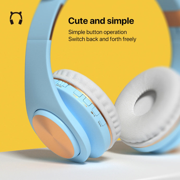 Cat Ears Bluetooth Wireless Headphones Gaming Headset with Light(Blue) - Headset & Headphone by buy2fix | Online Shopping UK | buy2fix