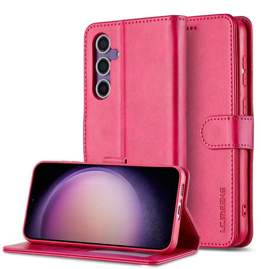 For Samsung Galaxy A56 5G LC.IMEEKE Calf Texture Leather Phone Case(Red)