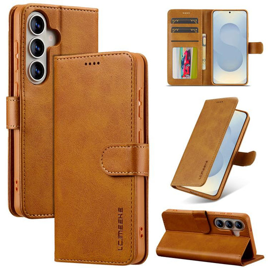 For Samsung Galaxy A37 5G LC.IMEEKE Calf Texture Leather Phone Case(Brown)