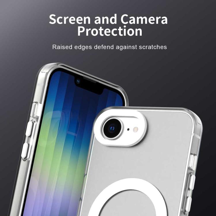 For iPhone 16e Candy Magsafe PC Hybrid TPU Phone Case(White) - iPhone 16e Cases by buy2fix | Online Shopping UK | buy2fix