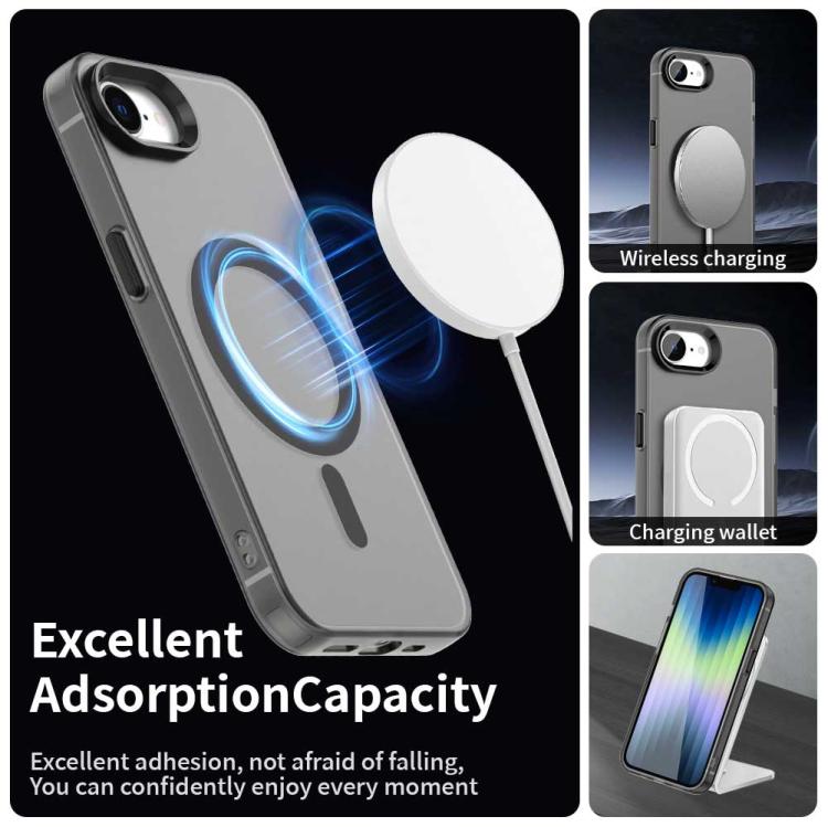For iPhone 16e Candy Magsafe PC Hybrid TPU Phone Case(Black) - iPhone 16e Cases by buy2fix | Online Shopping UK | buy2fix