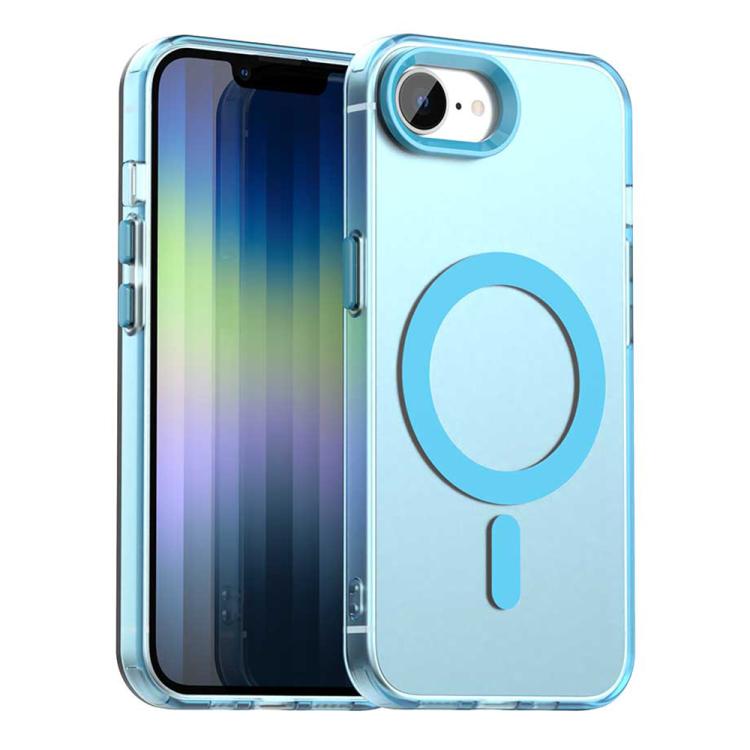 For iPhone 16e Candy Magsafe PC Hybrid TPU Phone Case(Blue) - iPhone 16e Cases by buy2fix | Online Shopping UK | buy2fix