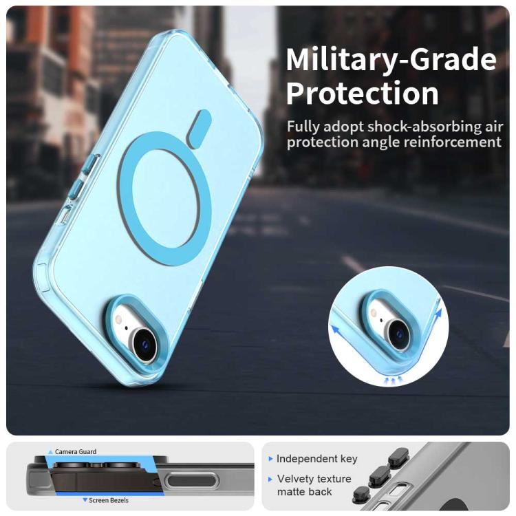 For iPhone 16e Candy Magsafe PC Hybrid TPU Phone Case(Blue) - iPhone 16e Cases by buy2fix | Online Shopping UK | buy2fix