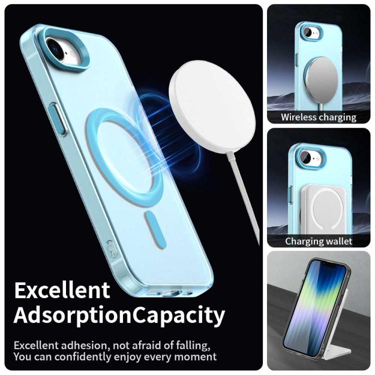 For iPhone 16e Candy Magsafe PC Hybrid TPU Phone Case(Blue) - iPhone 16e Cases by buy2fix | Online Shopping UK | buy2fix
