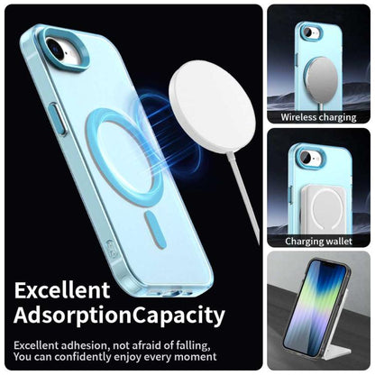 For iPhone 16e Candy Magsafe PC Hybrid TPU Phone Case(Blue) - iPhone 16e Cases by buy2fix | Online Shopping UK | buy2fix