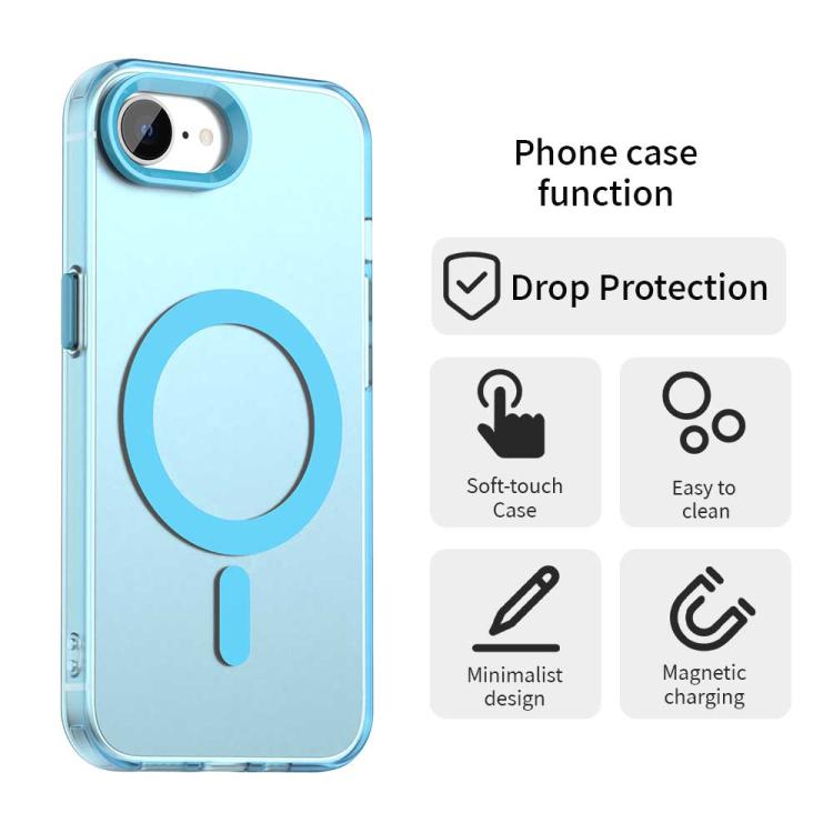 For iPhone 16e Candy Magsafe PC Hybrid TPU Phone Case(Blue) - iPhone 16e Cases by buy2fix | Online Shopping UK | buy2fix