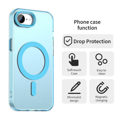 For iPhone 16e Candy Magsafe PC Hybrid TPU Phone Case(Blue) - iPhone 16e Cases by buy2fix | Online Shopping UK | buy2fix