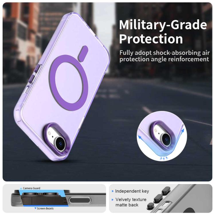 For iPhone 16e Candy Magsafe PC Hybrid TPU Phone Case(Purple) - iPhone 16e Cases by buy2fix | Online Shopping UK | buy2fix