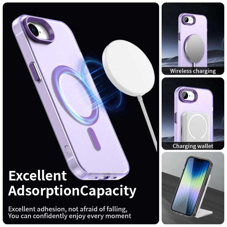 For iPhone 16e Candy Magsafe PC Hybrid TPU Phone Case(Purple) - iPhone 16e Cases by buy2fix | Online Shopping UK | buy2fix