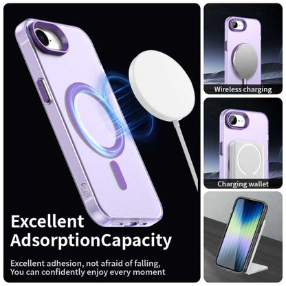 For iPhone 16e Candy Magsafe PC Hybrid TPU Phone Case(Purple) - iPhone 16e Cases by buy2fix | Online Shopping UK | buy2fix