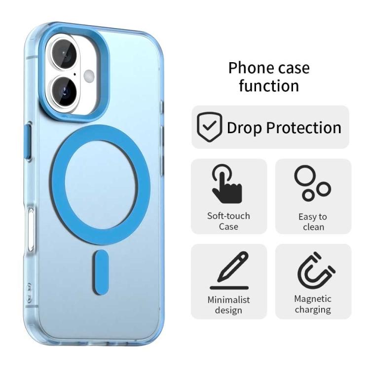 For iPhone 17 Candy Magsafe PC Hybrid TPU Phone Case(Blue) - iPhone 17 Cases by buy2fix | Online Shopping UK | buy2fix