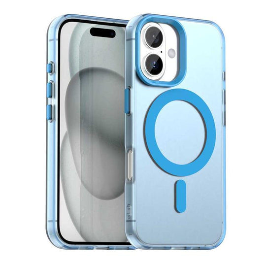 For iPhone 18 Candy Magsafe PC Hybrid TPU Phone Case(Blue)