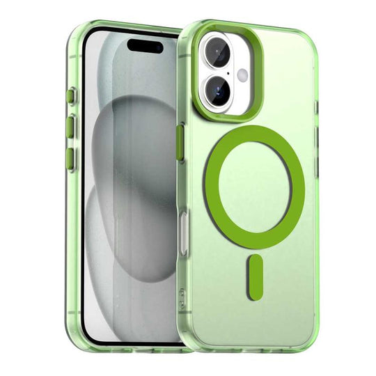For iPhone 18 Candy Magsafe PC Hybrid TPU Phone Case(Green)