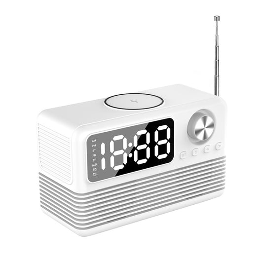 BT509 LED Bluetooth 5.3 Speaker Alarm Clock Music Display Radio(White) - Desktop Speaker by buy2fix | Online Shopping UK | buy2fix