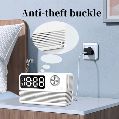 BT509 LED Bluetooth 5.3 Speaker Alarm Clock Music Display Radio(White) - Desktop Speaker by buy2fix | Online Shopping UK | buy2fix