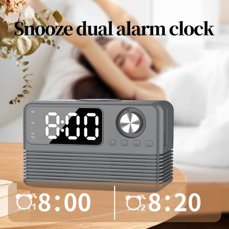 BT509 LED Bluetooth 5.3 Speaker Alarm Clock Music Display Radio(Black) - Desktop Speaker by buy2fix | Online Shopping UK | buy2fix