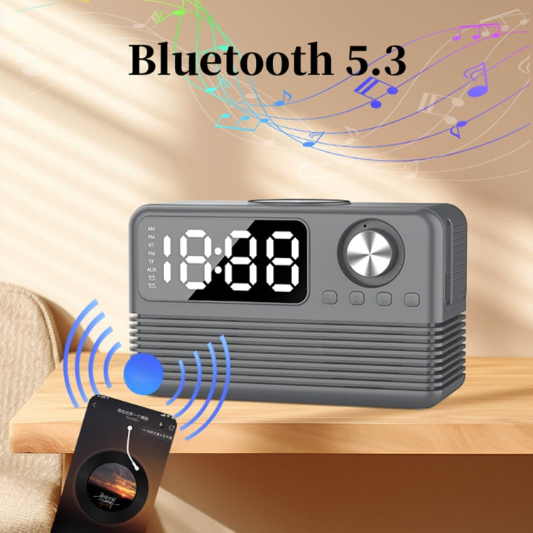 BT509 LED Bluetooth 5.3 Speaker Alarm Clock Music Display Radio(White) - Desktop Speaker by buy2fix | Online Shopping UK | buy2fix