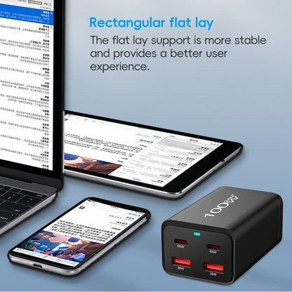 2A2C-100W GaN Pro 100W USB x 2, USB-C / Type-C x 2 Fast Charger, Plug Type:UK Plug(Black) - Multifunction Charger by buy2fix | Online Shopping UK | buy2fix