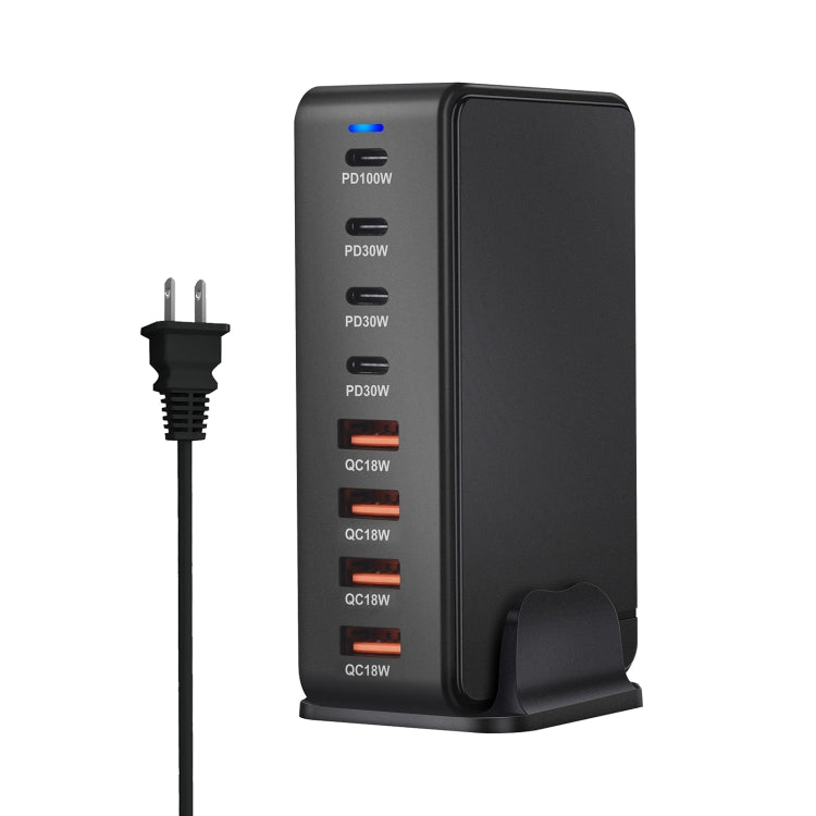 YMS-858 GaN 240W USB x 4, USB-C / Type-C x 4 Fast Charger, Plug Type:US Plug(Black) - Multifunction Charger by buy2fix | Online Shopping UK | buy2fix