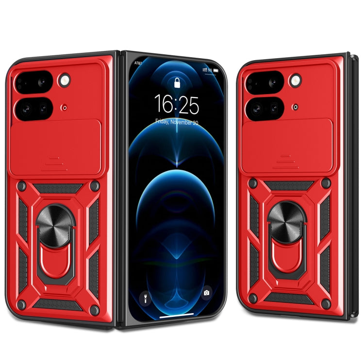 For Google Pixel 9 Pro Fold Sliding Camera Cover Design TPU+PC Phone Case(Red) - Google Cases by buy2fix | Online Shopping UK | buy2fix