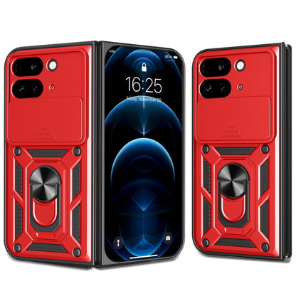 For Google Pixel 9 Pro Fold Sliding Camera Cover Design TPU+PC Phone Case(Red) - Google Cases by buy2fix | Online Shopping UK | buy2fix