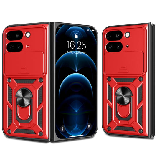 For Google Pixel 9 Pro Fold Sliding Camera Cover Design TPU+PC Phone Case(Red) by buy2fix