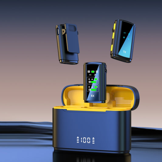 J28 1 TX + 2 RX Lavalier Smart Noise Reduction Wireless Microphone with Charging Compartment(8 Pin) by buy2fix