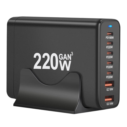 5C2A-220W GaN 220W USB x 2, USB-C / Type-C x 5 Fast Charger, Plug Type:AU Plug(White) - Multifunction Charger by buy2fix | Online Shopping UK | buy2fix