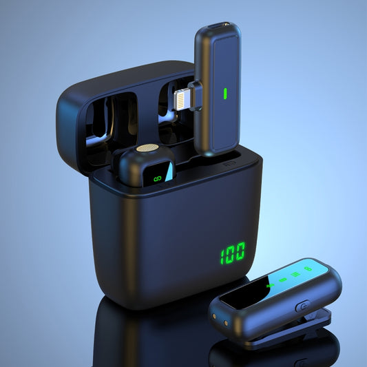 SX5 1 TX + 1 RX Lavalier Wireless Microphone with Digital Display Charging Box, Specification:8 Pin(Black) by buy2fix