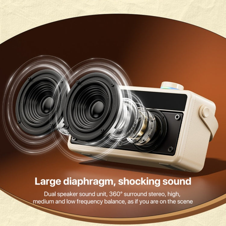 WEKOME Beluga 17 Lyrixing Lyrics Display Wireless Bluetooth Speaker(Creamy White) - Desktop Speaker by WK | Online Shopping UK | buy2fix