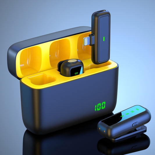 SX6 1 TX + 2 RX Lavalier Wireless Microphone with Digital Display Charging Box, Specification:8 Pin(Yellow) by buy2fix