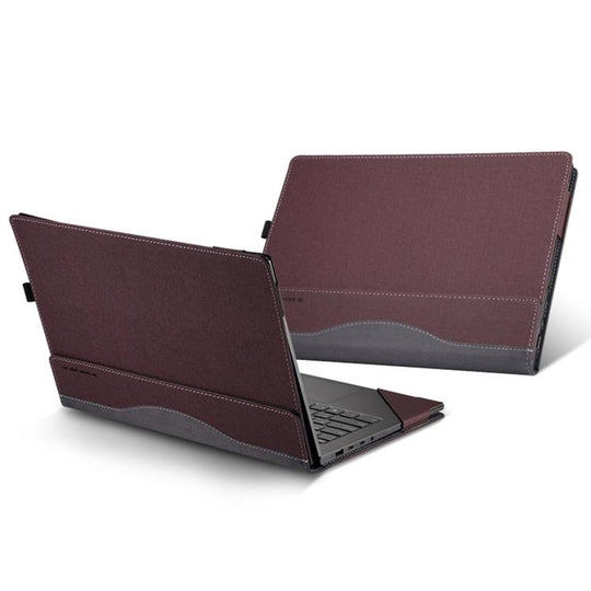 For Dell Pro 16 PC16255 / 16 DC16250 Leather Laptop Shockproof Protective Case(Wine Red)