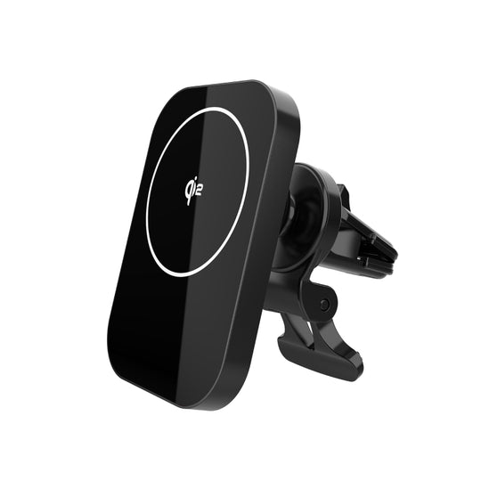 CW12 15W Max QI Standard Magnetic Wireless Charging Car Holder(Black)