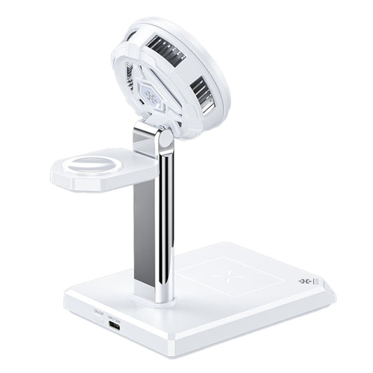WK WP-U176 15W 4 in 1 Magnetic Cooling Wireless Charging Holder(White) by WK
