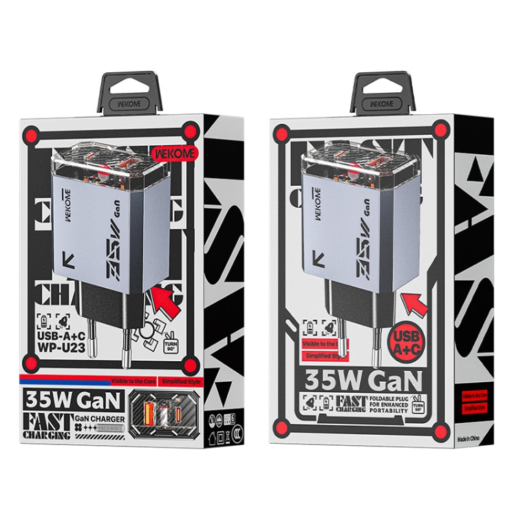 WK WP-U23 Pioneer Series 35W USB-C / Type-C, USB GaN Fast Charger, Plug Type:EU Plug(Tarnish) - USB Charger by WK | Online Shopping UK | buy2fix