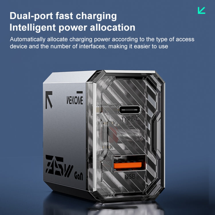 WK WP-U23 Pioneer Series 35W USB-C / Type-C, USB GaN Fast Charger, Plug Type:EU Plug(Tarnish) - USB Charger by WK | Online Shopping UK | buy2fix