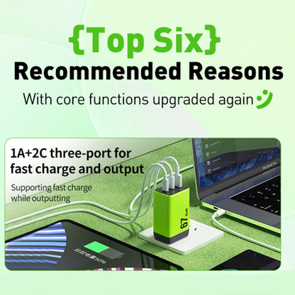 WK WP-U157 67W USB-C / Type-Cx2, USB GaN Fast Charger, Plug Type:EU Plug(Green) - USB Charger by WK | Online Shopping UK | buy2fix