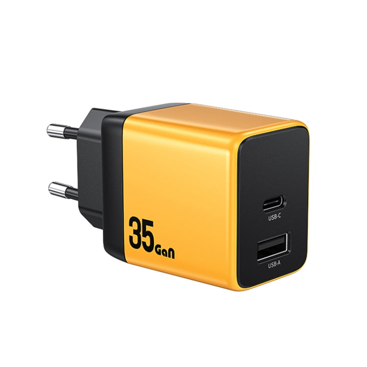 WK WP-U36 35W USB-C / Type-C, USB GaN Fast Charger, Plug Type:EU Plug(Yellow) - USB Charger by WK | Online Shopping UK | buy2fix