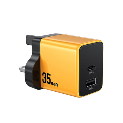 WK WP-U36 35W USB-C / Type-C, USB GaN Fast Charger, Plug Type:UK Plug(Yellow) - USB Charger by WK | Online Shopping UK | buy2fix