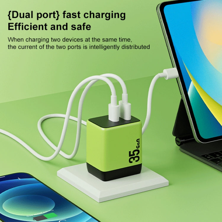 WK WP-U36 35W USB-C / Type-C, USB GaN Fast Charger, Plug Type:UK Plug(Green) - USB Charger by WK | Online Shopping UK | buy2fix