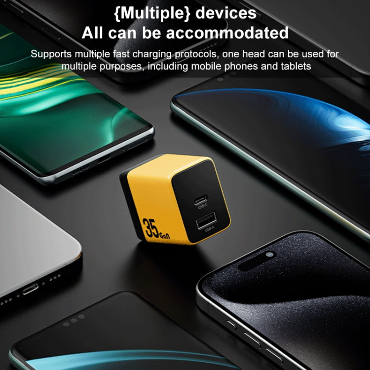 WK WP-U36 35W USB-C / Type-C, USB GaN Fast Charger, Plug Type:EU Plug(Green) - USB Charger by WK | Online Shopping UK | buy2fix